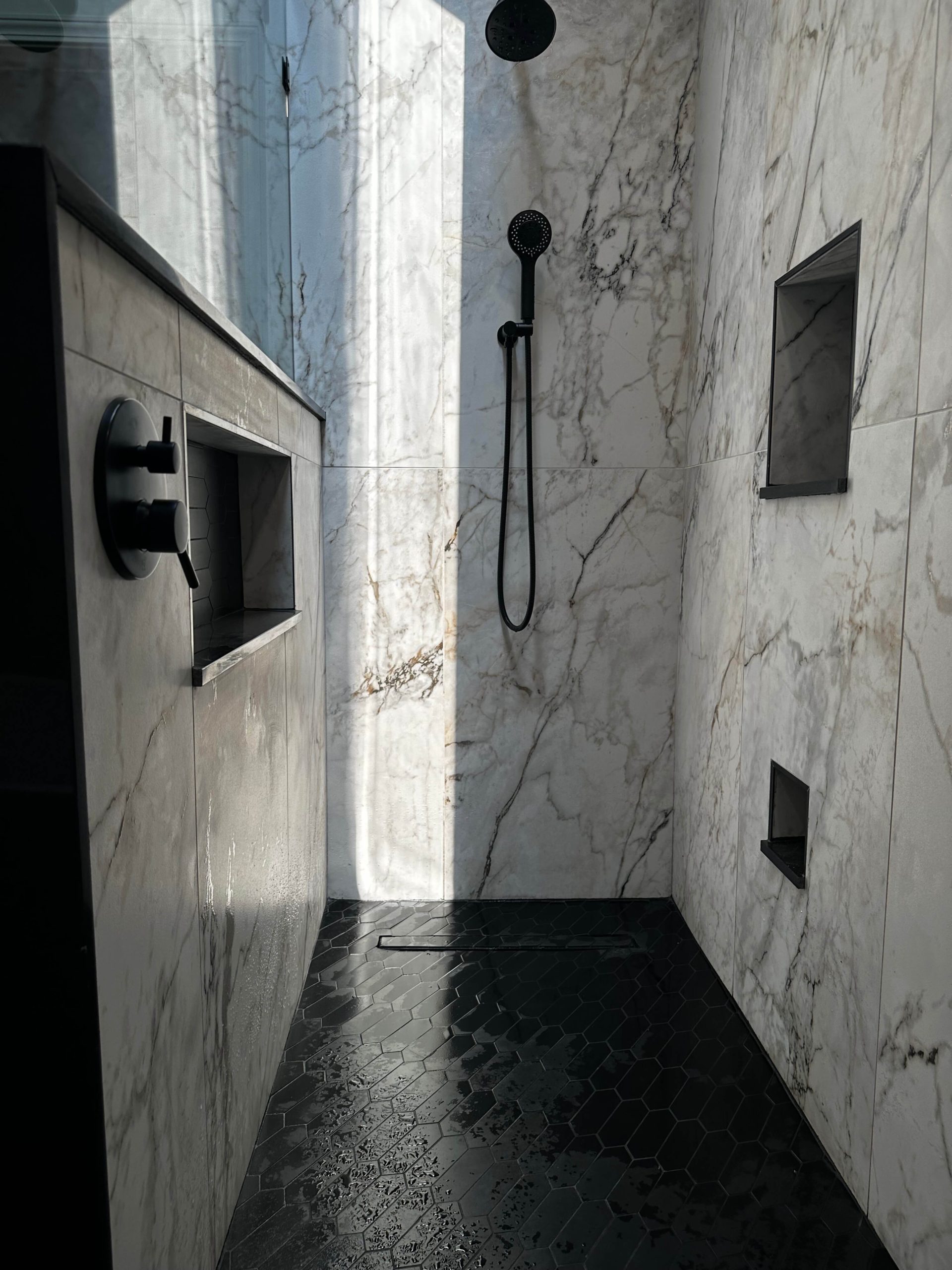 modern marble shower room
