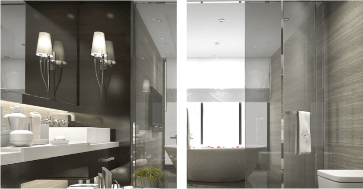 contemporary master bathroom